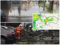 AKTUÁLNE Na Slovensku vyčíňajú búrky: Hlásia krúpy a zaplavené cesty! VIDEO V Bratislave popadali na autá stromy