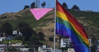 S.F.'s Pink Triangle, symbol of LGBTQ+ rights and Nazi persecution, is vandalized