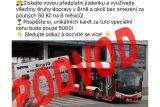 Podvod láká na jízdenku do MHD v Brně za 50 korun na půl roku. ‚Je to nesmysl,‘ varuje dopravní podnik